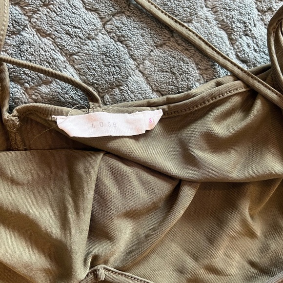 Lulu's Mood and Melody Olive Green High-Low Dress | LUSH - Picture 3 of 3